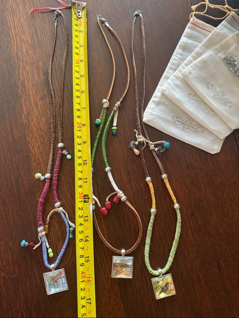 Handmade bundle 3 unique necklaces. 16- 17 inches but adjustable Anthropologie - Picture 9 of 10